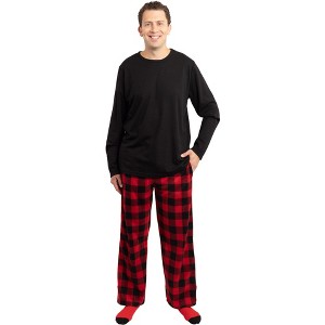 #followme Mens Pajama Pants Set with Matching Novelty Socks with Sayings - 3 Pc Mens Fall PJ Set - 1 of 4