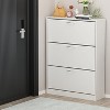 FUFU&GAGA White Modern Shoe Storage Cabinet with 3 Flip Drawers - 3 of 4