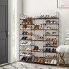 Boersma 9-Tier Large Capacity Shoe Rack with Hooks for Closet & Entryway, Holds 50-55 Pairs, 3 Rows Shoe Shelf with Sturdy Metal Frame, Black - 3 of 4