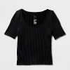 Women's Ribbed Seamless Scoop Neck T-Shirt - A New Day™ - 4 of 4