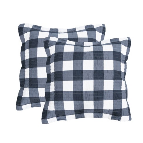 Gingham checkered pattern Euro pillow sham