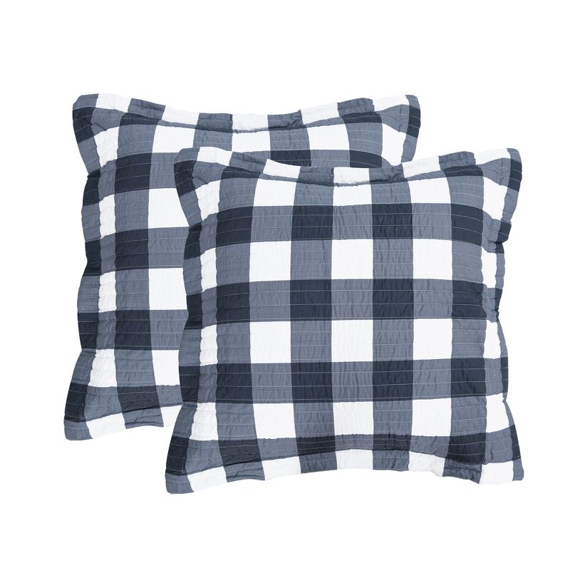 Fiori Buffalo Check Quilted Euro Sham - 2pk - Levtex Home, 1 of 4