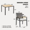 Nicbex 4 PCS Patio Dining Set 1 Square Table&4 Armchairs,Outdoor Furniture Set,Rustic Patio Conversation Set with Umbrella Holes for Garden - 2 of 4