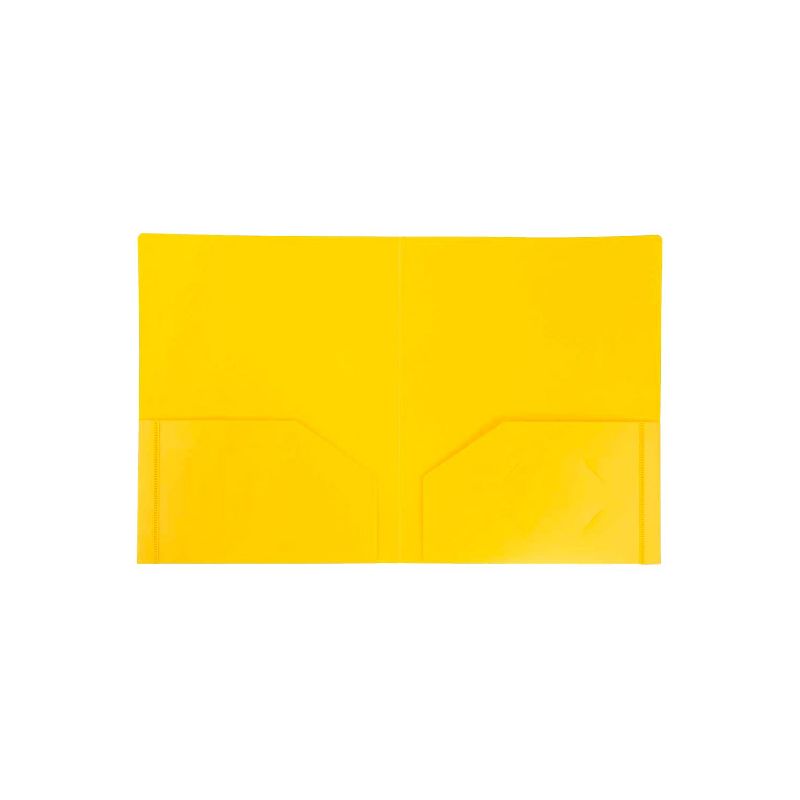 JAM Paper Heavy Duty Matte 2-Pocket Folder Yellow 108/Box 383HYEB, 2 of 6