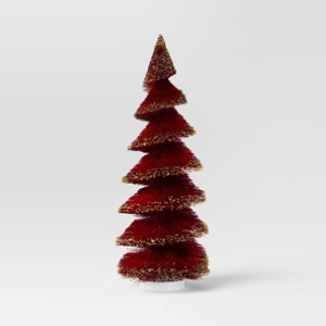 16" Christmas Spiral Sisal Tree Deep Red/Gold Glitter - Wondershop™ - 1 of 3