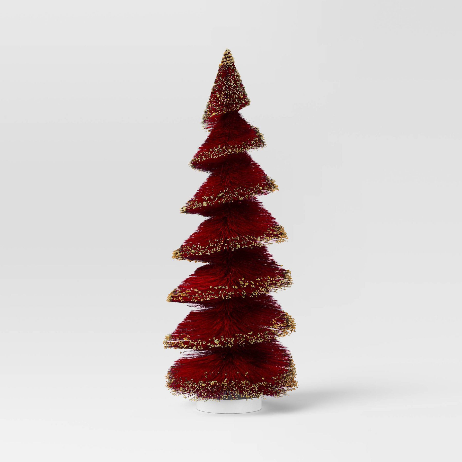 16" Christmas Spiral Sisal Tree Deep Red/Gold Glitter - Wondershop™