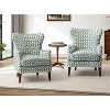 Set of 2 Nikolaus Comfy Living Room Armchair with Floral Fabric Pattern and Wingback| ART OF LIVING DESIGNS - 2 of 4