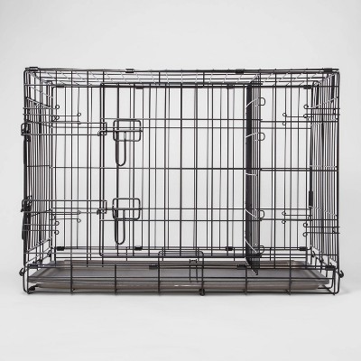 Wire Collapsible Dog Crate L Black Boots Barkley