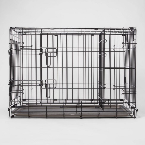 Wire Collapsible Dog Crate L Black Boots Barkley