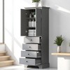 Tall Storage Cabinet with 2 Doors and 4 Drawers, Adjustable Shelves, Freestanding MDF Cabinet with Anti-Tip Kit - 2 of 4