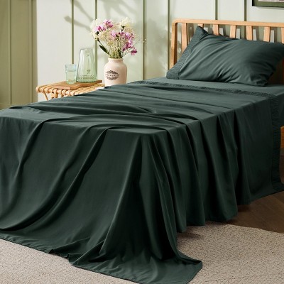 Bedsure | 3/4 Pcs Solid Embossed Soft Sheet & Pillowcase Bedding Set