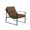 GDFStudio Curme Modern 36" Faux Leather Upholstered Accent Chair with Metal Legs - 4 of 4