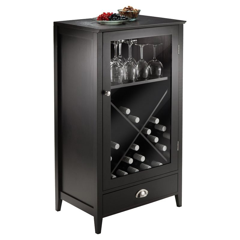 X-Panel Modular Bordeaux Wine Cabinet Wood/Black Espresso - Winsome, 4 of 6