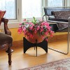 Modern Zaha II Iron Plant Stand Black Powder Coat Finish - Achla Designs - 2 of 3