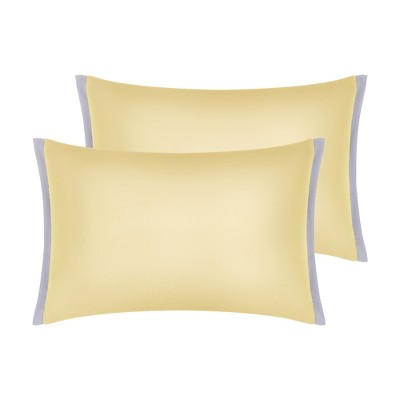 Unique Bargains Envelope Closure Cooling Soft Satin Polyester Pillowcases Queen 20"x30" 2 Pcs