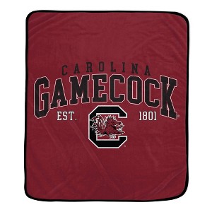NCAA South Carolina Gamecocks Vintage Arch Block Flannel Fleece Blanket: Sports Pattern - 1 of 1