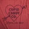 Womens Cupid Candy Co T Shirt Funny Valentines Day T shirts For Women - Crazy Dog Women's T Shirt - image 2 of 4