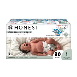 The Honest Company Clean Conscious Disposable Diapers Oh Gingersnap! & Four Woof Drive  - Size 1 - 80ct