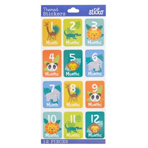 Sticko Themed Stickers - Baby Boy Month, 12pcs - 1 of 2