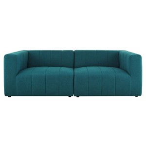 2pc Bartlett Upholstered Fabric Loveseat Teal - Modway - 1 of 4