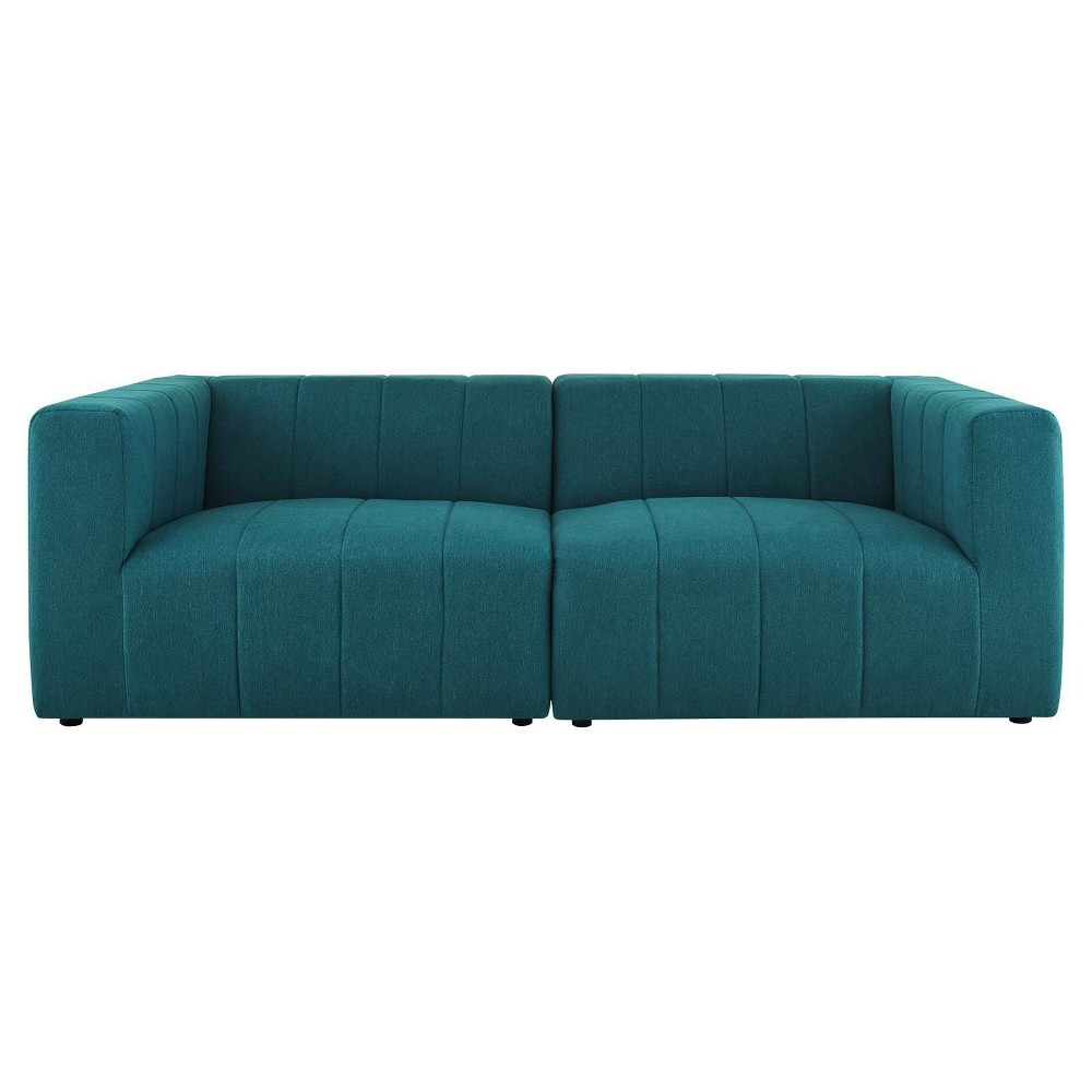 Photos - Sofa Modway 2pc Bartlett Upholstered Fabric Loveseat Teal  