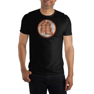 Dragon Ball Z Kame House Anime Cartoon Symbol Mens Black Shirt - 1 of 3