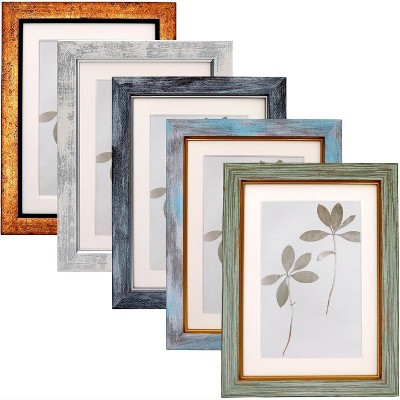 Attop 5x7 Picture Frame Set of 5, Vintage Photo Frame, Rustic Retro Picture Frame with Tempered Glass, Decorative Art