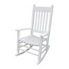 Lyngins Solid Populus Wood Outdoor Accent Chair – Wide Seat & Armrests, Slatted Back, 250 LBS Weight Limit, Wooden Porch Rocking Chair - 3 of 4