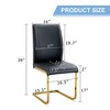 SEVOBAL Dining Chairs Set of 4 High Resilience Luxury PU Material Simple Arch Chair with Arched Metal Gold Leg, Black, 17.3"*21.6"*39" - 3 of 4