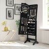 Costway Mirrored Jewelry Cabinet Mirror Organizer Storage Box Stand - 4 of 4