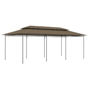 vidaXL Gazebo 236.2"x117.3"x106.3" Taupe 0.6 oz/ftÂ² - 1 of 4