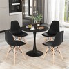 Tangkula 5PCS Dining Set Modern Round Dining Table 4 Chairs for Small Space Kitchen - 3 of 4
