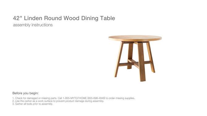 42" Linden Round Wood Dining Table - Threshold™ designed with Studio McGee, 2 of 14, play video