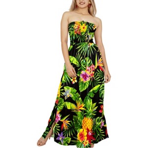 HAPPY BAY Women's Tube Dress Casual Maxi Dress Large-X-Large Metal Floral - 1 of 4