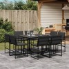 vidaXL 9 Piece Patio Dining Set with Cushions Black Textilene - 2 of 4