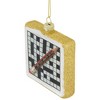 Northlight 3.5" Crossword Puzzle with Pencil Glass Christmas Ornament - 4 of 4