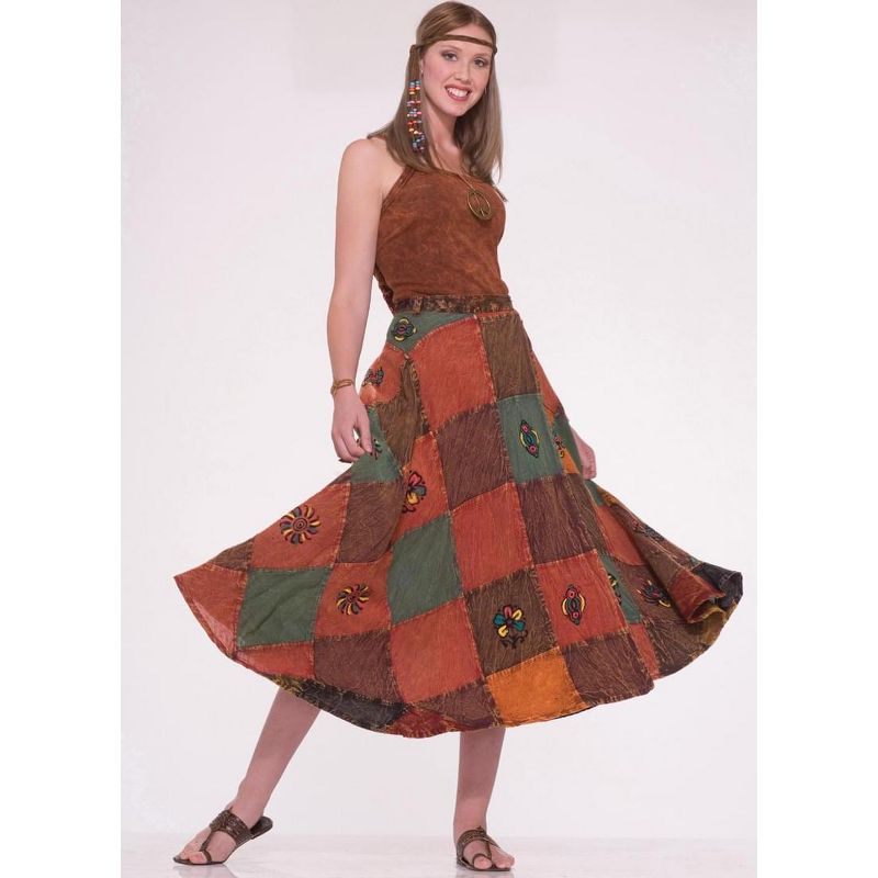 Forum Novelties 60's 70's Hippie Patch Costume Skirt Adult Standard, 1 of 2