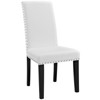 Parcel Dining Vinyl Side Chair White - Modway: Upholstered Nailhead Trim, Foam Padded, Wood Legs - 3 of 4