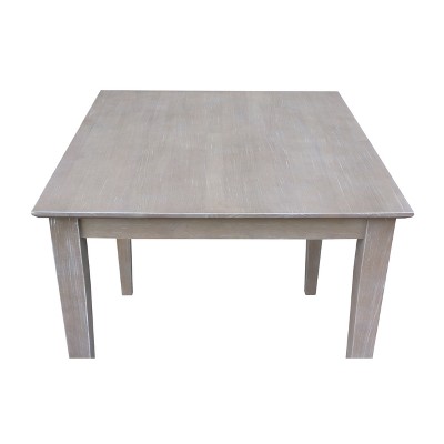 Transitional Solid Wood 30" Square Dining Table in Washed Gray