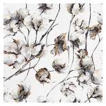 35"x35" Cotton Blossoms By Belle Maison Art On Canvas - Fine Art Canvas