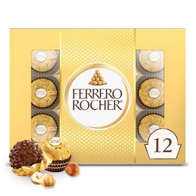 Ferrero Rocher Fine Hazelnut Chocolate Candy - 5.3oz/12ct