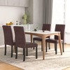 VECELO Set of 2/4/6 Wooden Dining Chairs Upholstered High Back Chairs Dining Room Chairs Coffee/Beige - 4 of 4