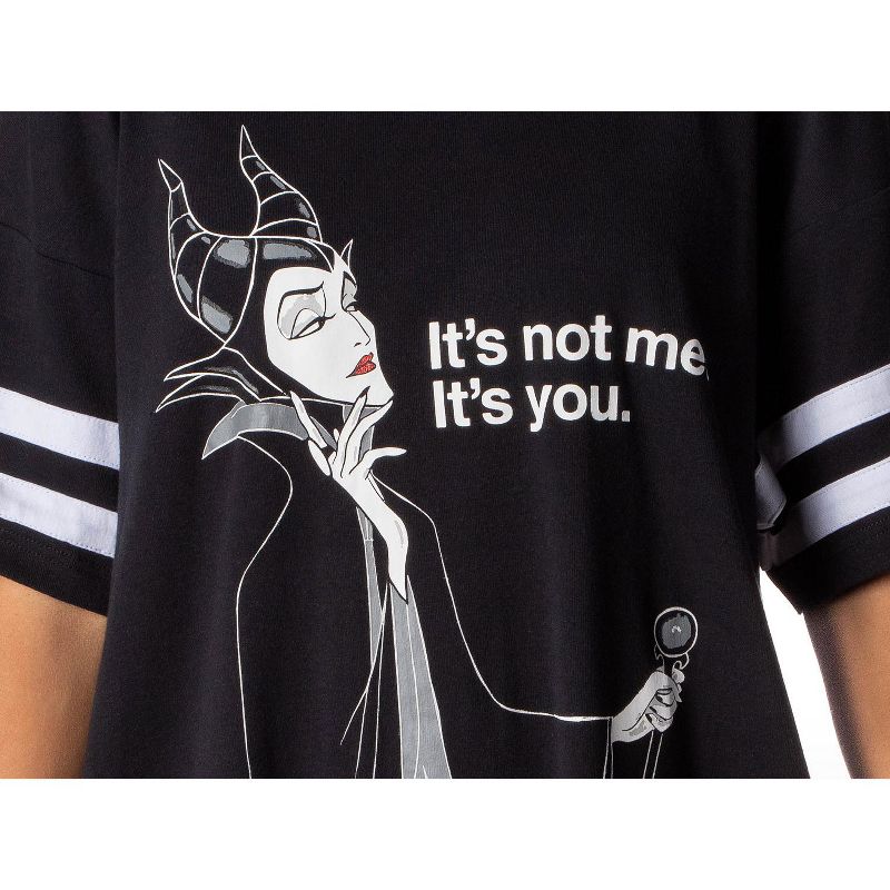 Disney Villains Womens' Maleficent It's You Nightgown Pajama Shirt Dress Black, 3 of 5