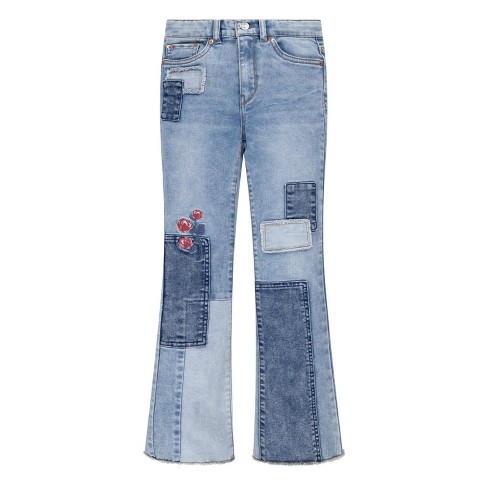 Levi s Girls Patchwork Flare Jeans Light Wash Blue Target