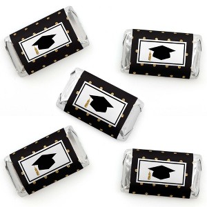 Big Dot of Happiness Gold Graduation Party - Mini Candy Bar Wrapper Stickers - Small Favors - 40 Count - 1 of 4