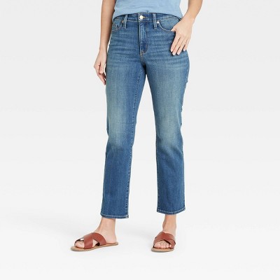 slim straight cropped jeans