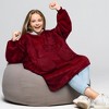 PAVILIA Wearable Blanket Sweatshirt for Kids Boy Girl, Warm Cozy Oversized Giant Hoodie, Fleece Faux Shearling Two Pocket - 2 of 4