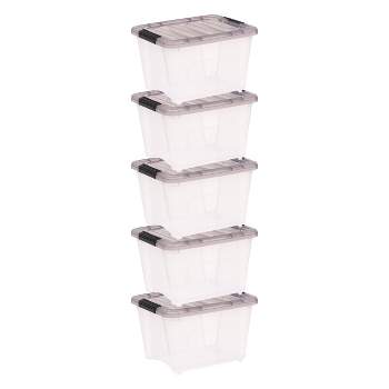  Plastic Storage Bins With Lids Storage Containers Features  Airtight Lid To Keeps Safe From Elements, Dust And Pests, Clear Storage Bins  Plastic Totes Box American Made (12Q - 16” X 11” X 6”)