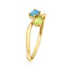 Pure Collection by Ross-Simons 0.20 Carat Peridot and .20 Carat Swiss Blue Topaz Bypass Ring in 14kt Yellow Gold Size 5 - 3 of 4