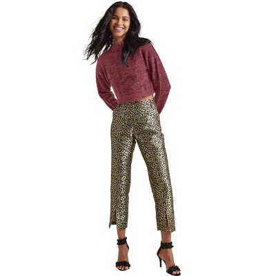 VENUS Womens Eyelash Mock Neck Sweater